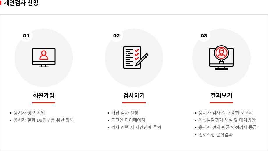 개인검사 신청