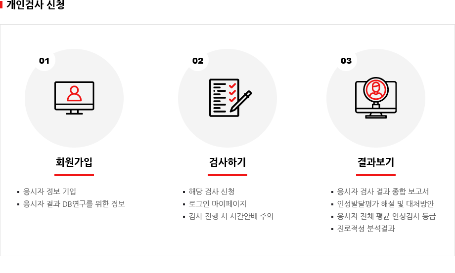 개인검사 신청